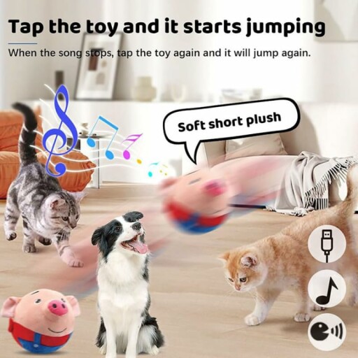 Active Moving Pet Plush Toy in action
