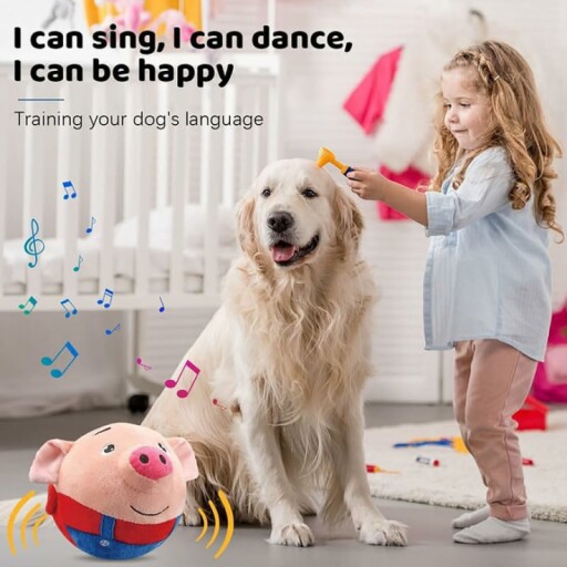 Active Moving Pet Plush Toy in use