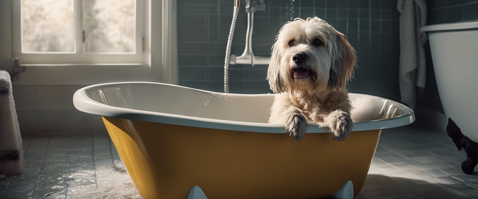 Dog Bathing Image