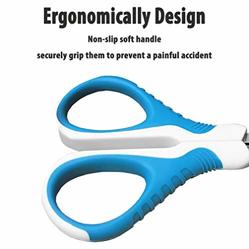 Ergonomically designed scissors with non-slip soft handle.