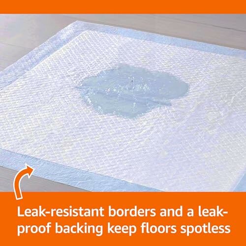 Pet pad with leak-resistant borders and backing.