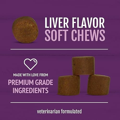 Liver flavor soft chews made with premium grade ingredients