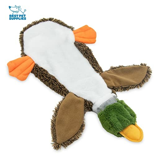Plush duck dog toy with squeakers