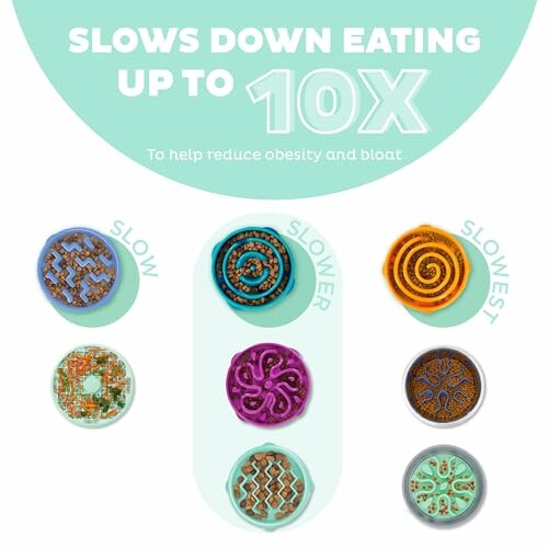 Colorful spiral designs for slowing down eating.