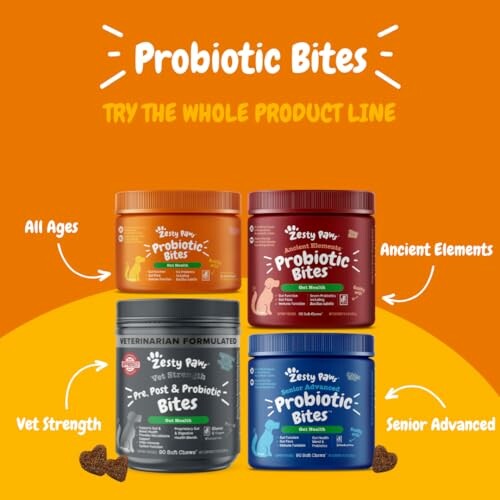 Zesty Paws Probiotic Bites product line for pets